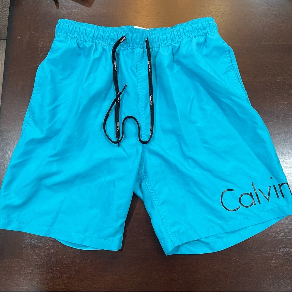 Calvin Klein Blue Swim Trunks Quick-Dry Drawstring size large